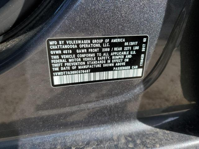 2017 VOLKSWAGEN PASSAT R-L - 1VWDT7A36HC076467