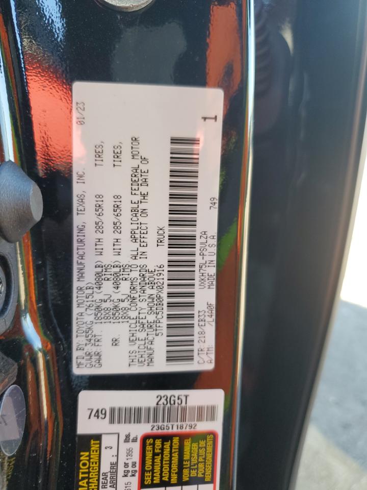VIN: 5TFPC5DB0PX021916 2023 TOYOTA TUNDRA