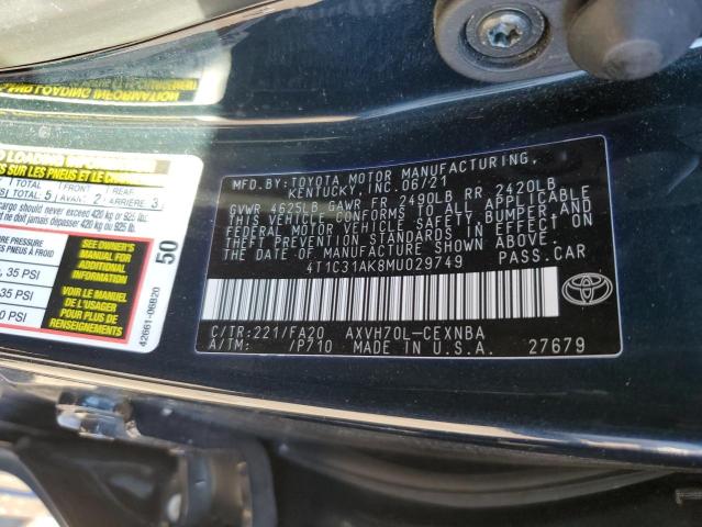 2021 TOYOTA CAMRY LE - 4T1C31AK8MU029749
