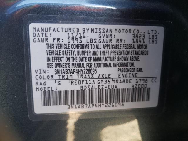 3N1AB7AP4HY226095 | 2017 NISSAN SENTRA S