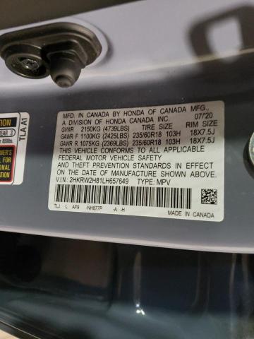 2020 HONDA CRV 2HKRW2H81LH657649