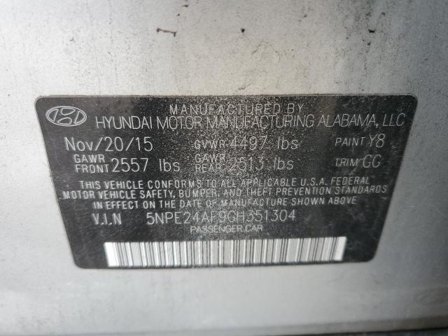 5NPE24AF9GH351304 | 2016 Hyundai sonata se