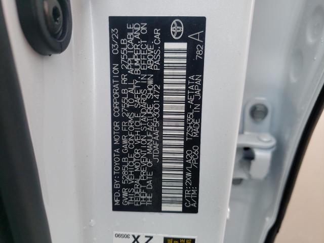 2023 Toyota Crown Platinum VIN: JTDAFAAF5P3001472 Lot: 39223754