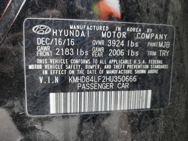2017 HYUNDAI ELANTRA SE - KMHD84LF2HU350666
