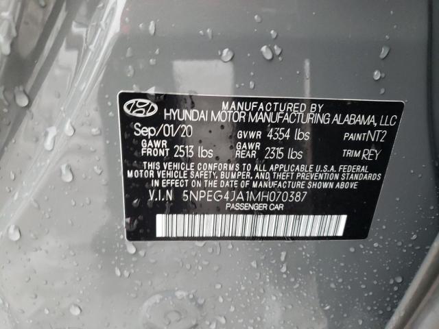 2021 Hyundai Sonata Se VIN: 5NPEG4JA1MH070387 Lot: 37422754