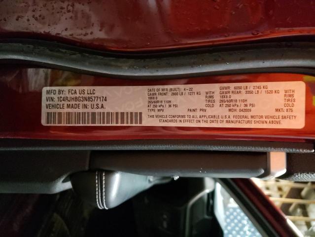 2022 JEEP GRAND CHER - 1C4RJHBG3N8577174