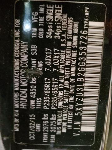 2016 Hyundai Santa Fe Sport VIN: 5XYZU3LB2GG353726 Lot: 37506054