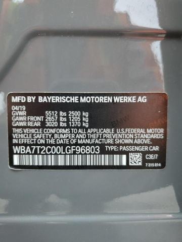 VIN WBA7T2C00LGF96803 2020 BMW 7 Series, 740 I no.13