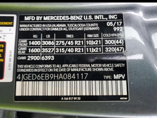 4JGED6EB9HA084117 2017 MERCEDES-BENZ GLE-CLASS, photo no. 13