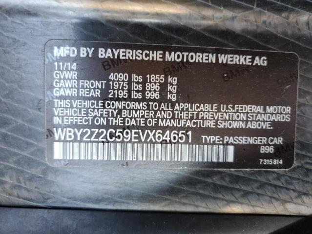 VIN WBY2Z2C59EVX64651 2014 BMW I8 no.12