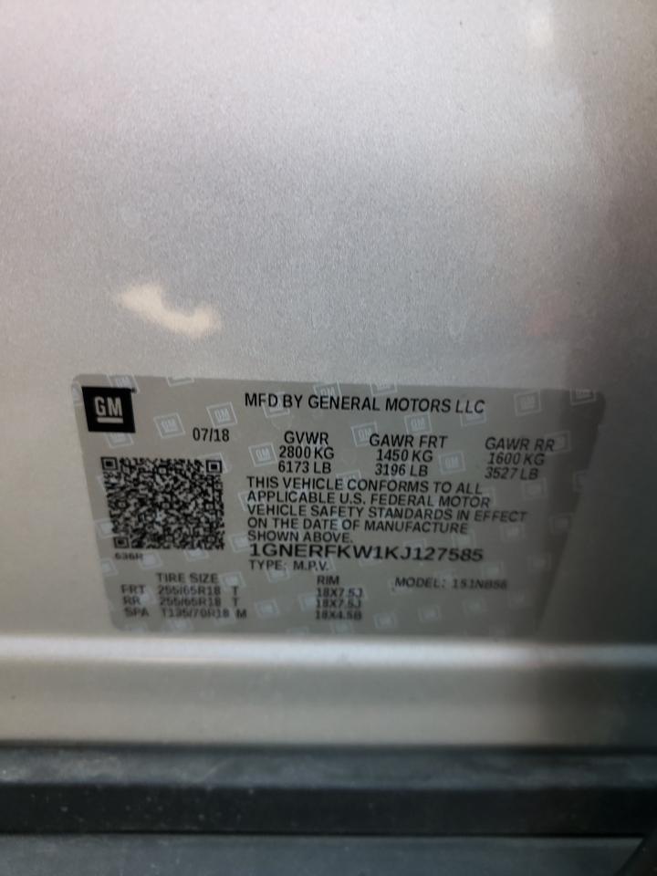 1GNERFKW1KJ127585 CHEVROLET TRAVERSE 2019