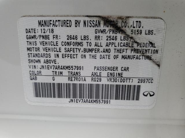 2019 Infiniti Q50 Luxe VIN: JN1EV7AR4KM557991 Lot: 79931203