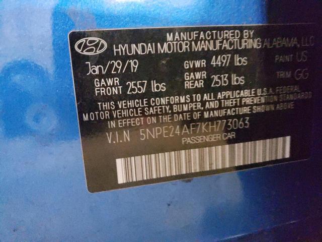 5NPE24AF7KH773063 | 2019 HYUNDAI SONATA SE