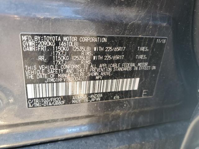 2019 TOYOTA RAV4 LE - JTMG1RFV1KD004217