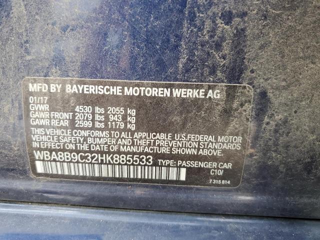 WBA8B9C32HK885533 | 2017 BMW 330 I