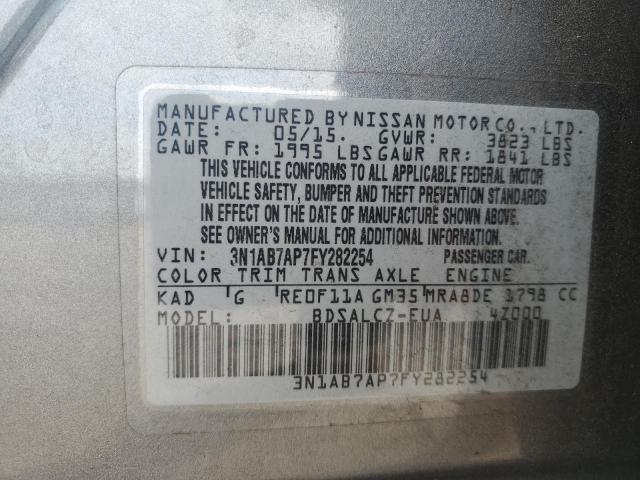 3N1AB7AP7FY282254 | 2015 NISSAN SENTRA S