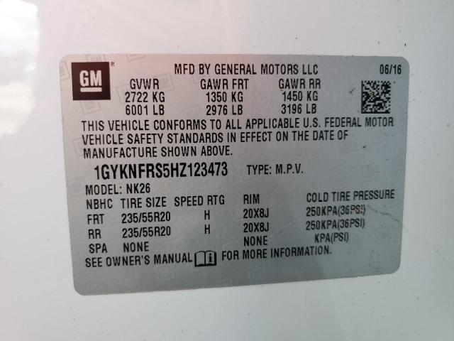 1GYKNFRS5HZ123473 | 2017 CADILLAC XT5 PLATIN