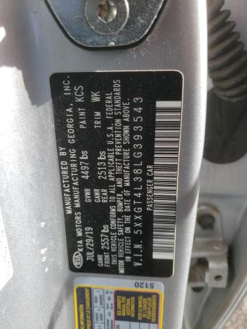 5XXGT4L38LG393543 KIA Optima Lx