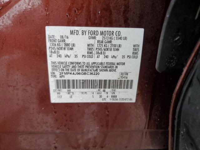 2FMPK4J96GBC36220 2016 FORD EDGE, photo no. 12