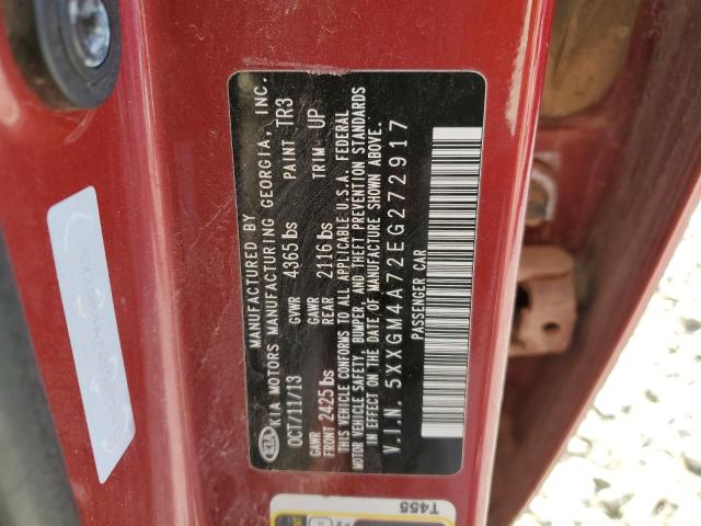 2014 Kia Optima Lx VIN: 5XXGM4A72EG272917 Lot: 38197884