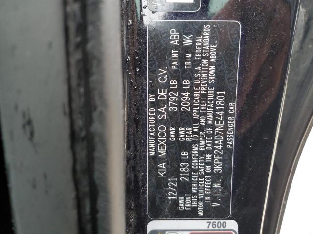 2022 KIA FORTE FE 3KPF24AD7NE441801