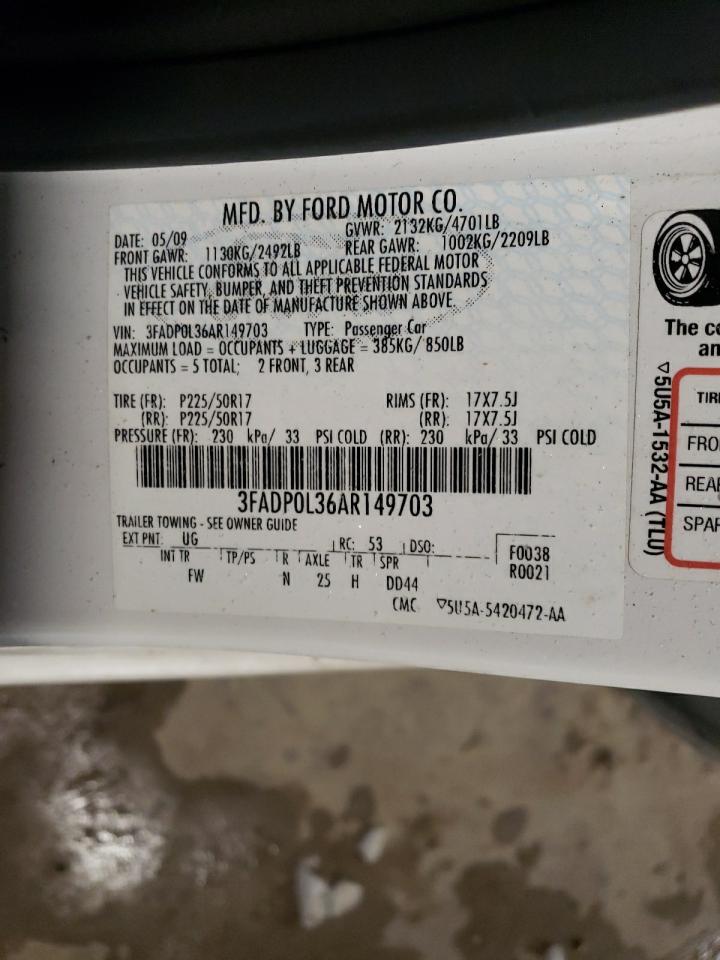 3FADP0L36AR149703 2010 Ford Fusion Hybrid