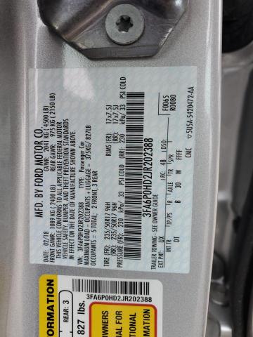 2018 FORD FUSION SE 3FA6P0HD2JR202388