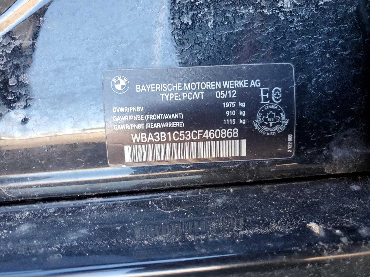 WBA3B1C53CF460868 2012 BMW 320 I