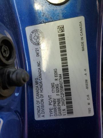 2021 HONDA CIVIC LX - 2HGFC2F55MH017444