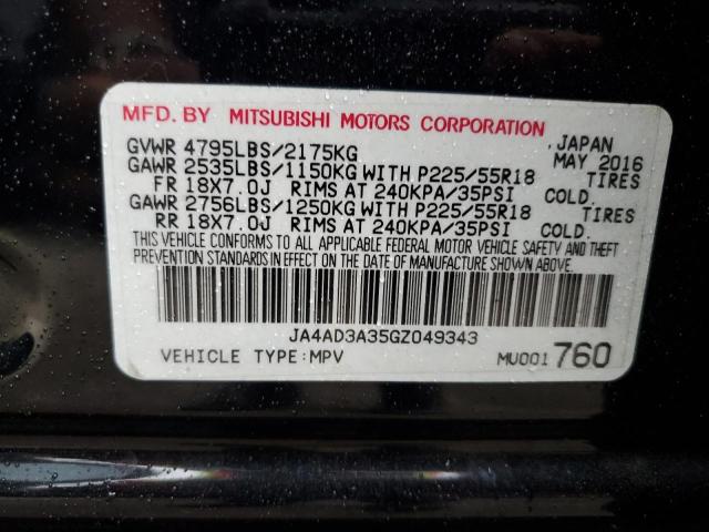 JA4AD3A35GZ049343 | 2016 MITSUBISHI OUTLANDER