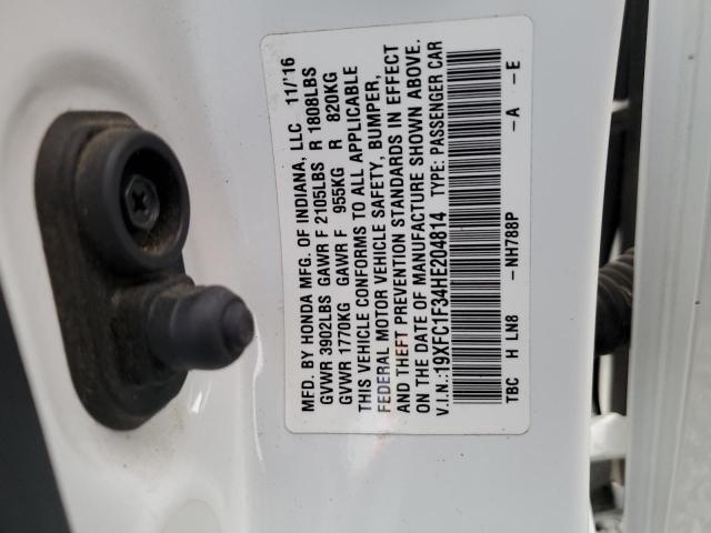 19XFC1F34HE204814 | 2017 HONDA CIVIC EX