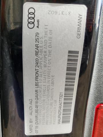 2019 AUDI A5 PRESTIG - WAUFNCF54KA077321
