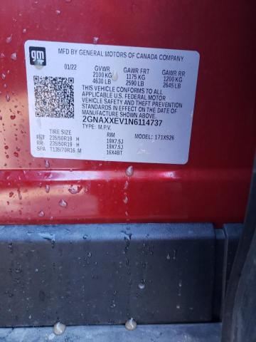 2022 CHEVROLET EQUINOX PR - 2GNAXXEV1N6114737