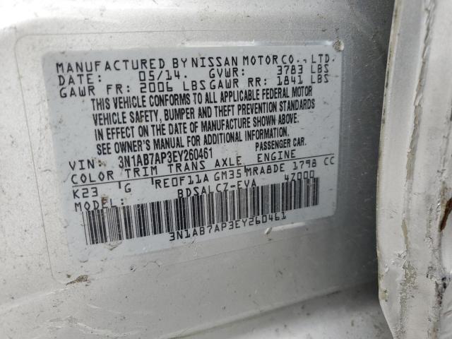 3N1AB7AP3EY260461 | 2014 NISSAN SENTRA S