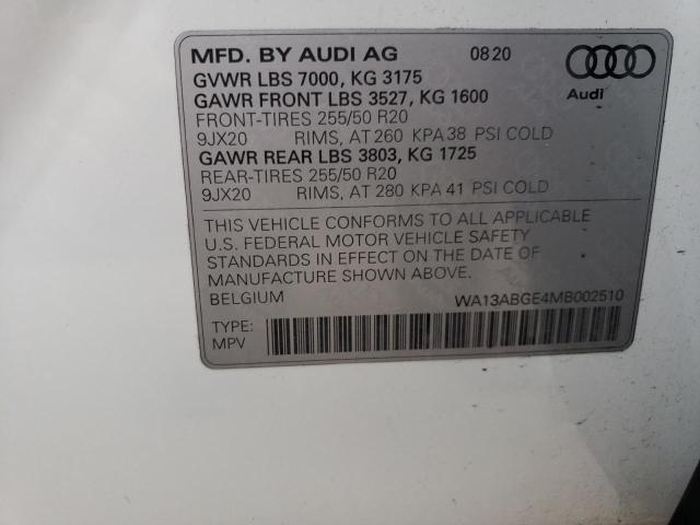 2021 AUDI E-TRON SPO WA13ABGE4MB002510