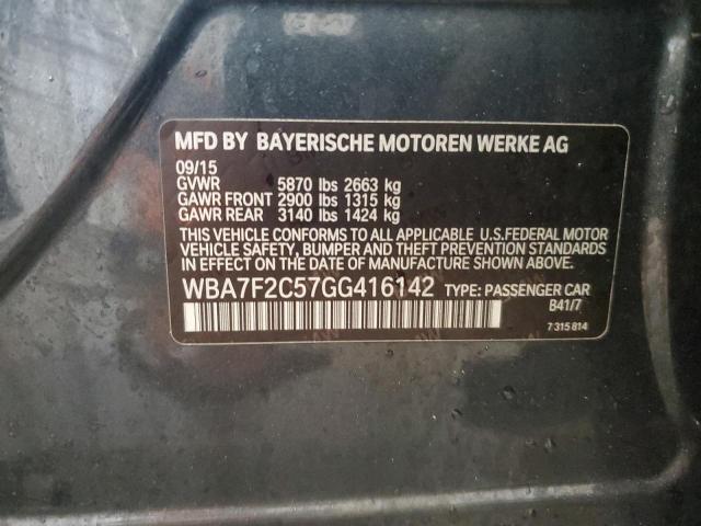 VIN WBA7F2C57GG416142 2016 BMW 7 Series, 750I XI no.12