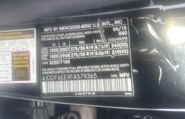 VIN 4JGDF6EE9FA579365 2015 Mercedes-Benz GL-Class, ... no.10