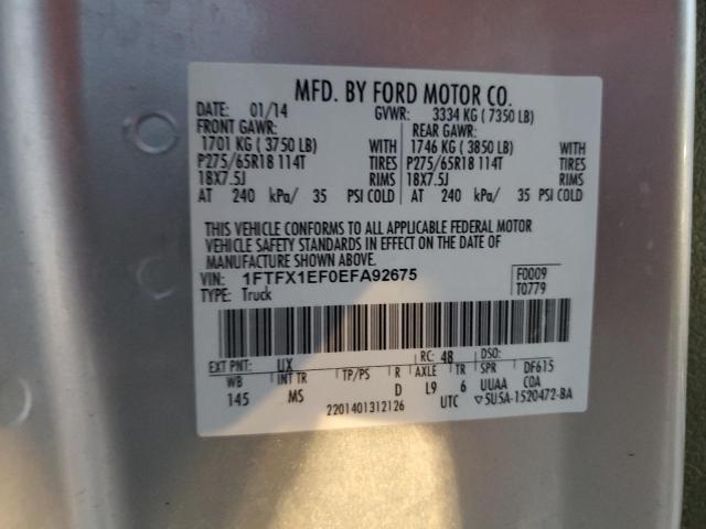 1FTFX1EF0EFA92675 | 2014 FORD F150 SUPER