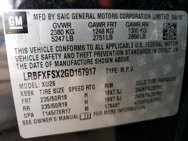 LRBFXFSX2GD167917 | 2016 BUICK ENVISION P