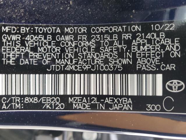 JTDT4MCE9PJ100375 | 2023 TOYOTA COROLLA XS