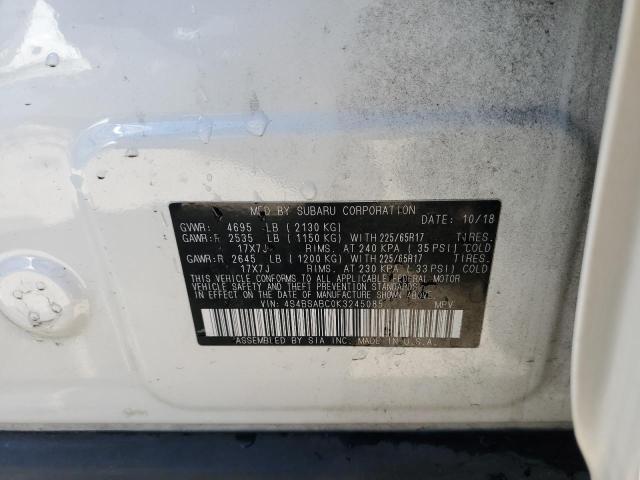 4S4BSABC0K3245085 | 2019 SUBARU OUTBACK 2.