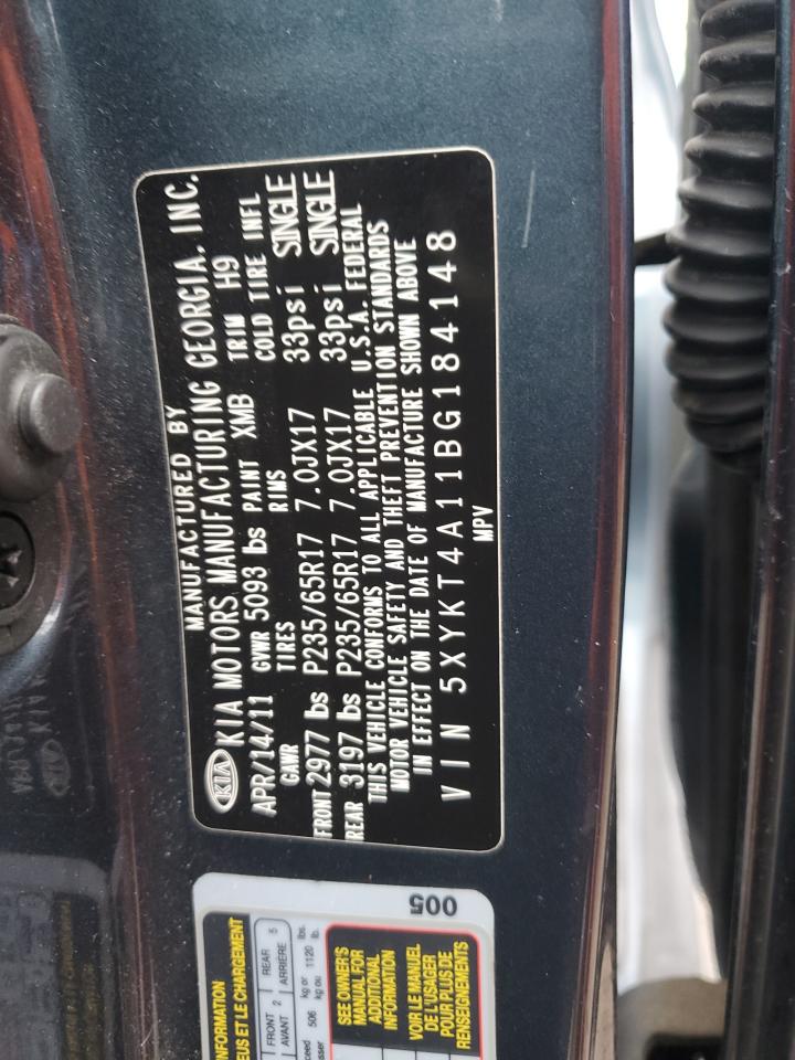 5XYKT4A11BG184148 2011 Kia Sorento Base