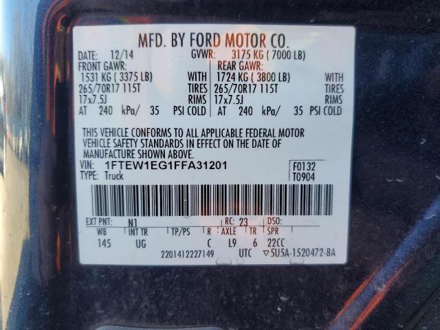 2015 FORD F150 SUPER 1FTEW1EG1FFA31201