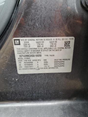 2016 GMC SIERRA K15 3GTU2MECXGG136258