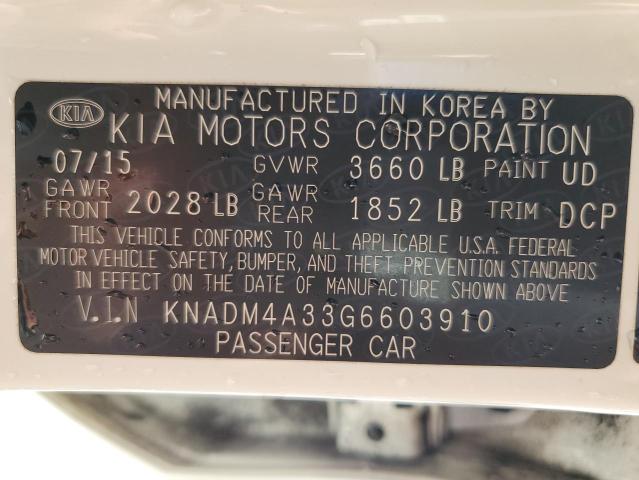 KNADM4A33G6603910 | 2016 KIA RIO LX