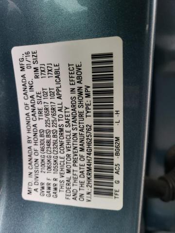 2HKRM4H74GH625762 | 2016 Honda cr-v exl