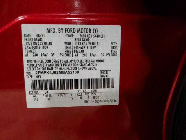 2FMPK4J92MBA52100 2021 FORD EDGE, photo no. 14