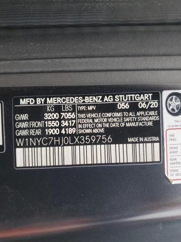 VIN W1NYC7HJ0LX359756 2020 Mercedes-Benz G-Class, 6... no.12