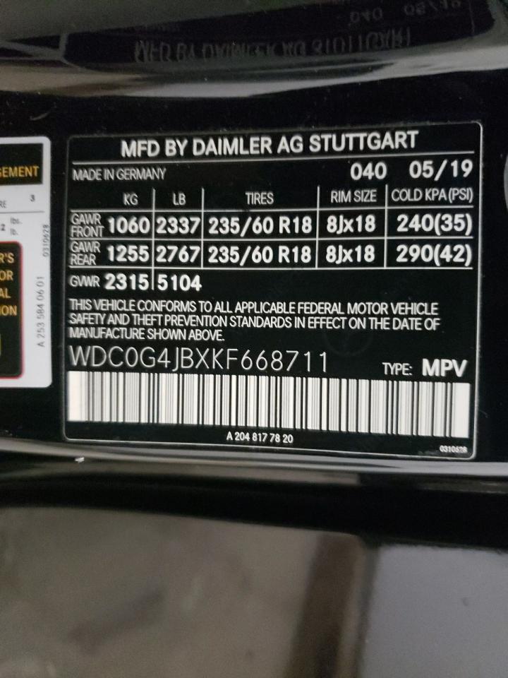 2019 Mercedes-Benz Glc 300 vin: WDC0G4JBXKF668711