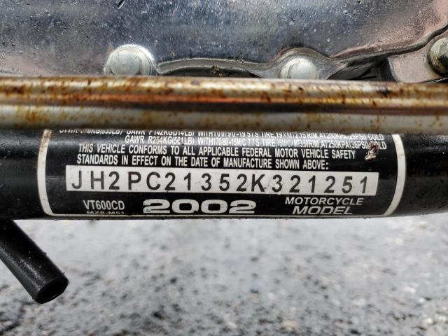 2002 HONDA VT600 JH2PC21352K321251